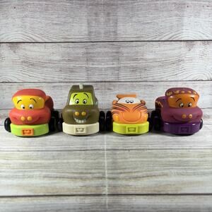 Lot Of 4 Just B You Pull Back Cars Soft Kids Toy Vehicles Battat